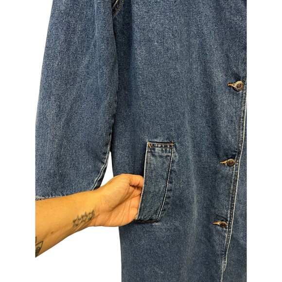 Vintage Women’s Baccini Jean Medium Wash Denim Duster Jacket 100% Cotton Small - Picture 4 of 13